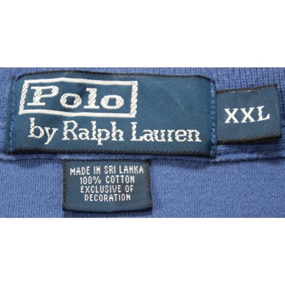 Polo Ralph Lauren Men’s XXL Blue Polo Shirt Red Logo Classic Fit Cotton - Picture 3 of 8